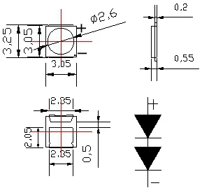 1W SMD 3030 LED CRI80 white SMD LED lights
