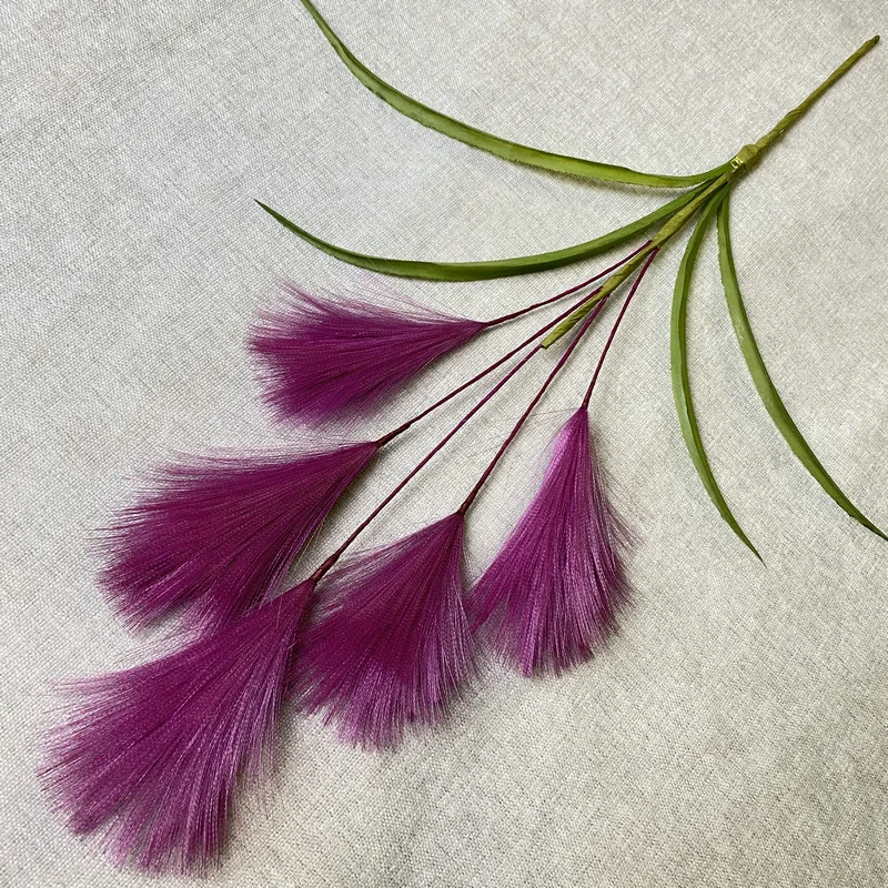 New Design Wholesale 5 Head Artificial Pampas Reed Flowers For Wedding Home Party Decoration