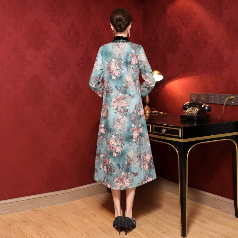 Китайская оптовая продажа, Современный Модный комплект из двух частей, Ципао, Элегантное зимнее Замшевое платье Qipao для женской гостевой вечеринки