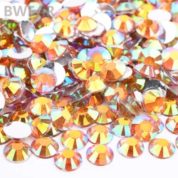 BWEAR Factory Wholesale 2mm 3mm 4mm 5mm AB Crystal colors Flat Back Resin Beads Non Hot fix Strass Glitters Rhinestone