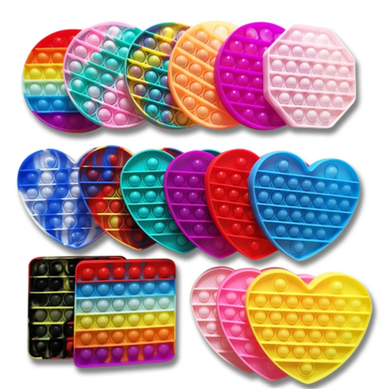 
Fidget Toys Push Pop Bubble, Fidget Sensory Toys for Adults Colorful Silicone Stress Reliever Toy 