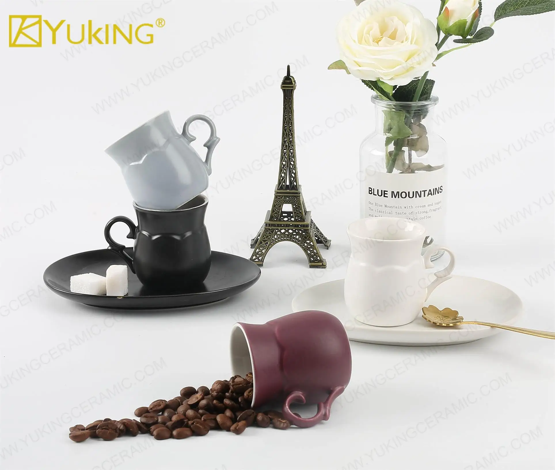 Fine quality hot selling coffee cup and saucer royal cup and saucer