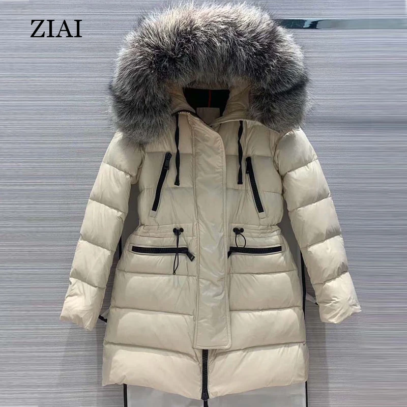 
Hot selling wholesale women winter coats belt quilted waterproof parka padded coat with real big fur hood girls puffer coats 