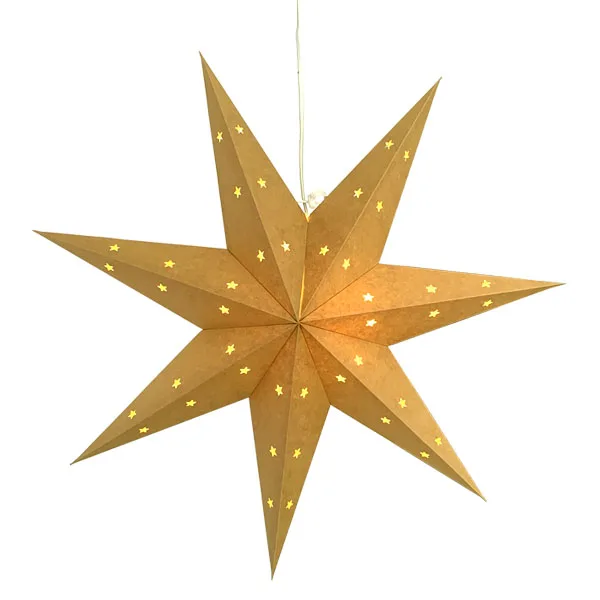 Customized Glossy  Paper Star Light Hanging Lantern For Christmas  Decoration