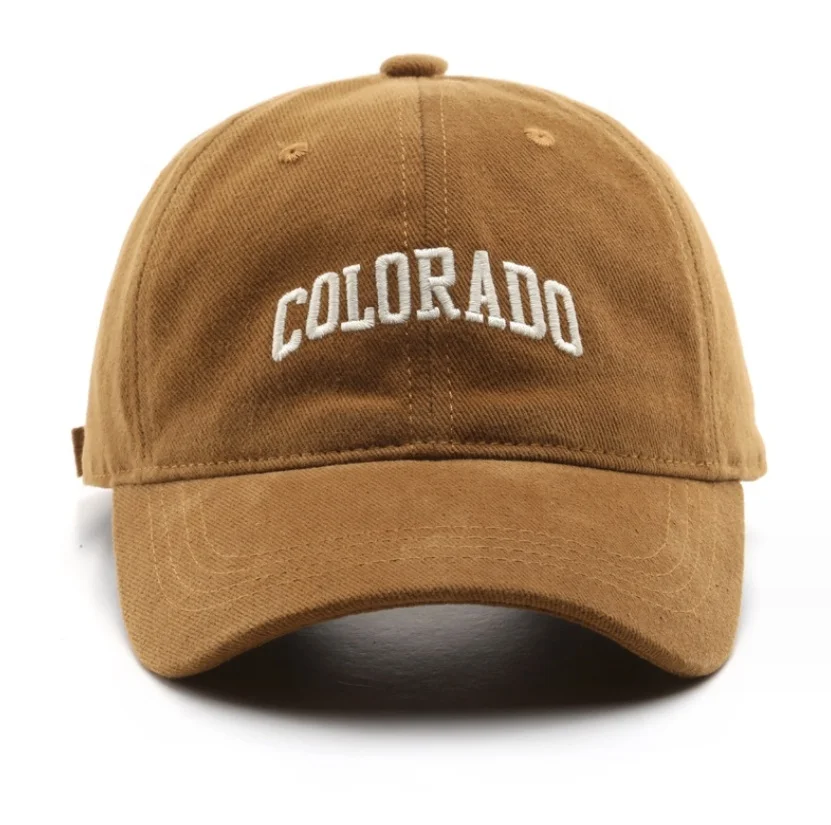 Outdoor 3D Embroidery Letter Gorras Cotton Duck Cap 6 Panel Baseball Caps Women Shade Sun Hats with Adjustable Buckle