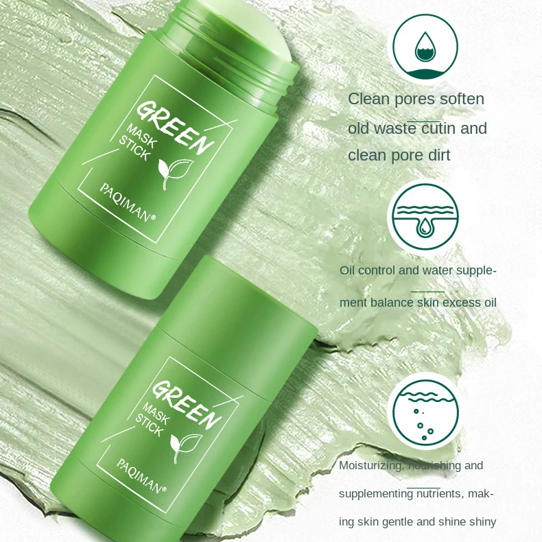 PAQIMAN Green Tea Mask Stick Private Label Moisturizing Firming Whitening Facial Masks Dead Sea Mask Clay