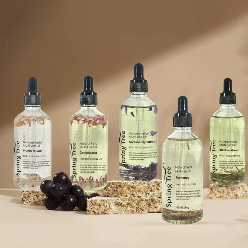 Factory Supply Hair Face Oil Plant Extract Massage Aromatherapy Rose Petal Multi-Use Oil Set