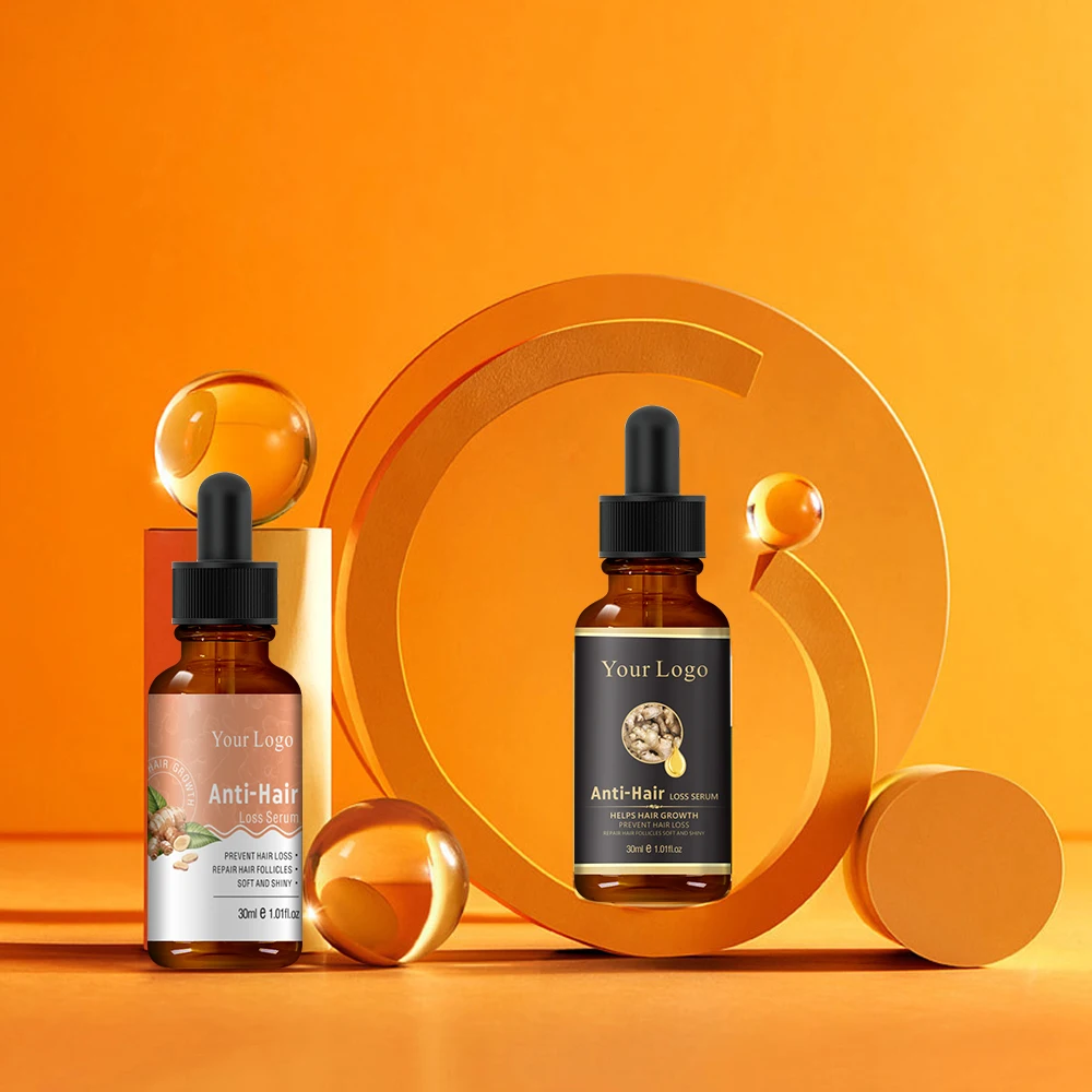 OEM Natural Organic Ginger Oil Hair Growth Treatment Anti Loss Hair Growth Serum for anti hair fall