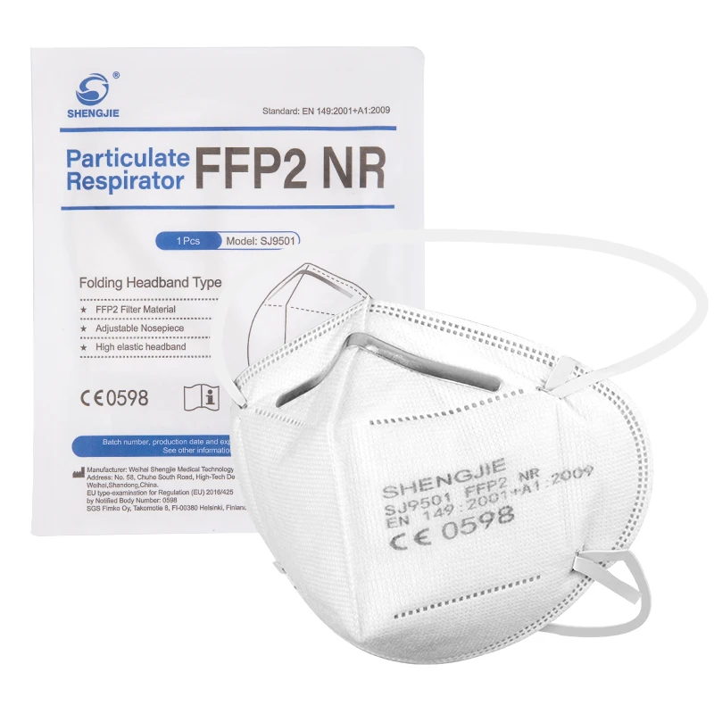 
SJ9501 FFP2 headband 3-ply mask disposable face shield EN149 particulate respirator face mask FFP2 