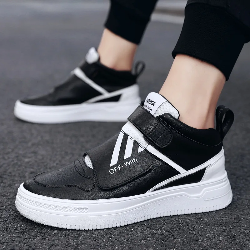 2022 Spring New Styles Wear-Resistant Leisure Shoes Hook and Loop Breathable Ankle Skateboarding Shoes for Men