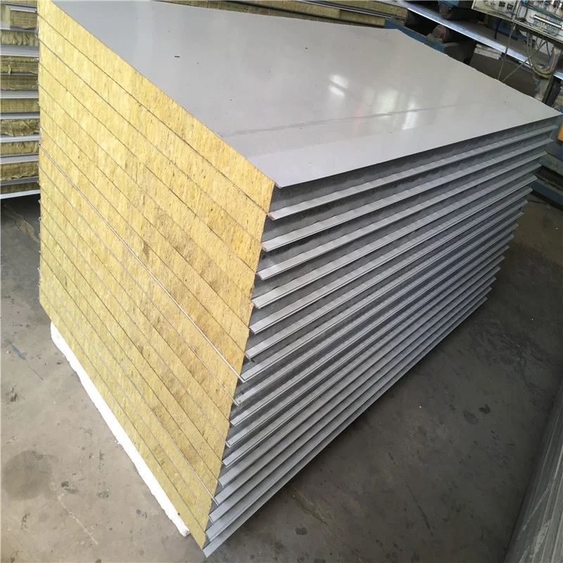 Insulated fire-proofing Rock wool sandwich panel