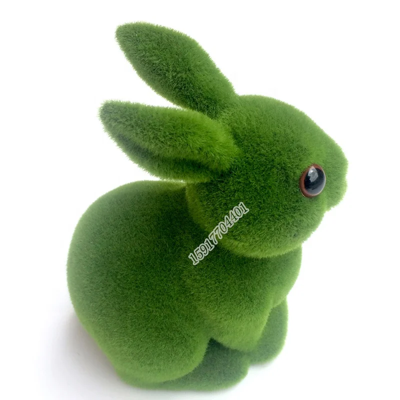 Cheap Halloween lovely moss rabbit artificial animals for table decoration