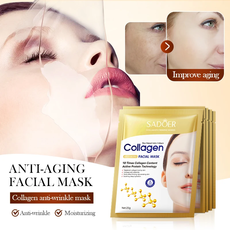 SADOER New Arrival Skin Care Products Ossein Collagen Anti-Wrinkle Firming Moisturizing Nourishing Anti-Aging Facial Mask