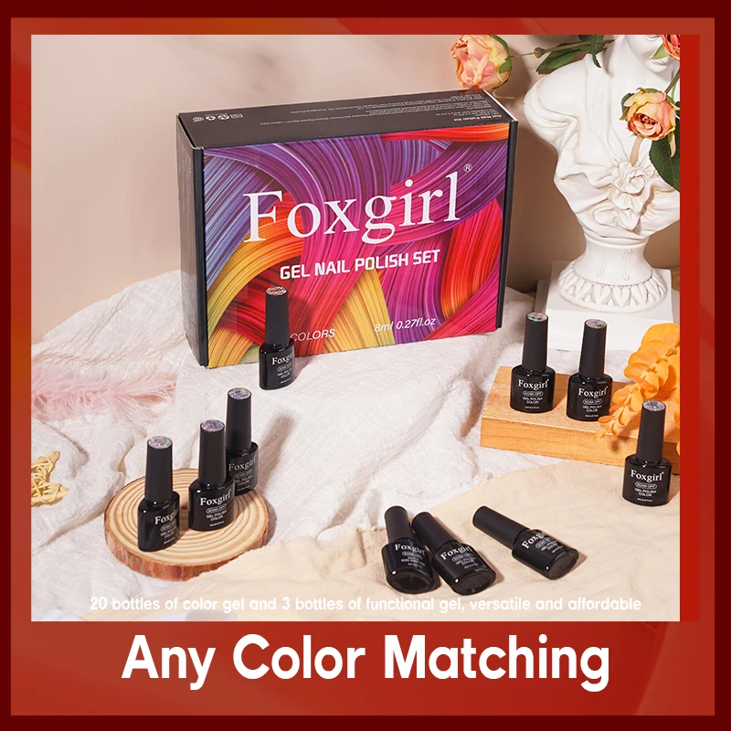 Ransheng Nail Wholesale Gel Polish 8Ml Foxgirl Gel Polish Kit Nail Beauty Salon Led Uv Gel Polish Art Painting Supplies 20 Color