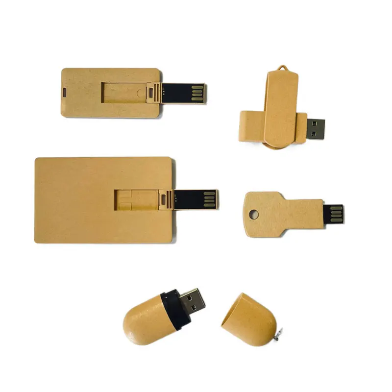 Recycle Paper USB Flash Drive Key 4GB 8GB 2.0 Eco Friend Swivel 16GB 32GB Credit Card Pen Drive 64GB 1GB 2GB Memory Stick