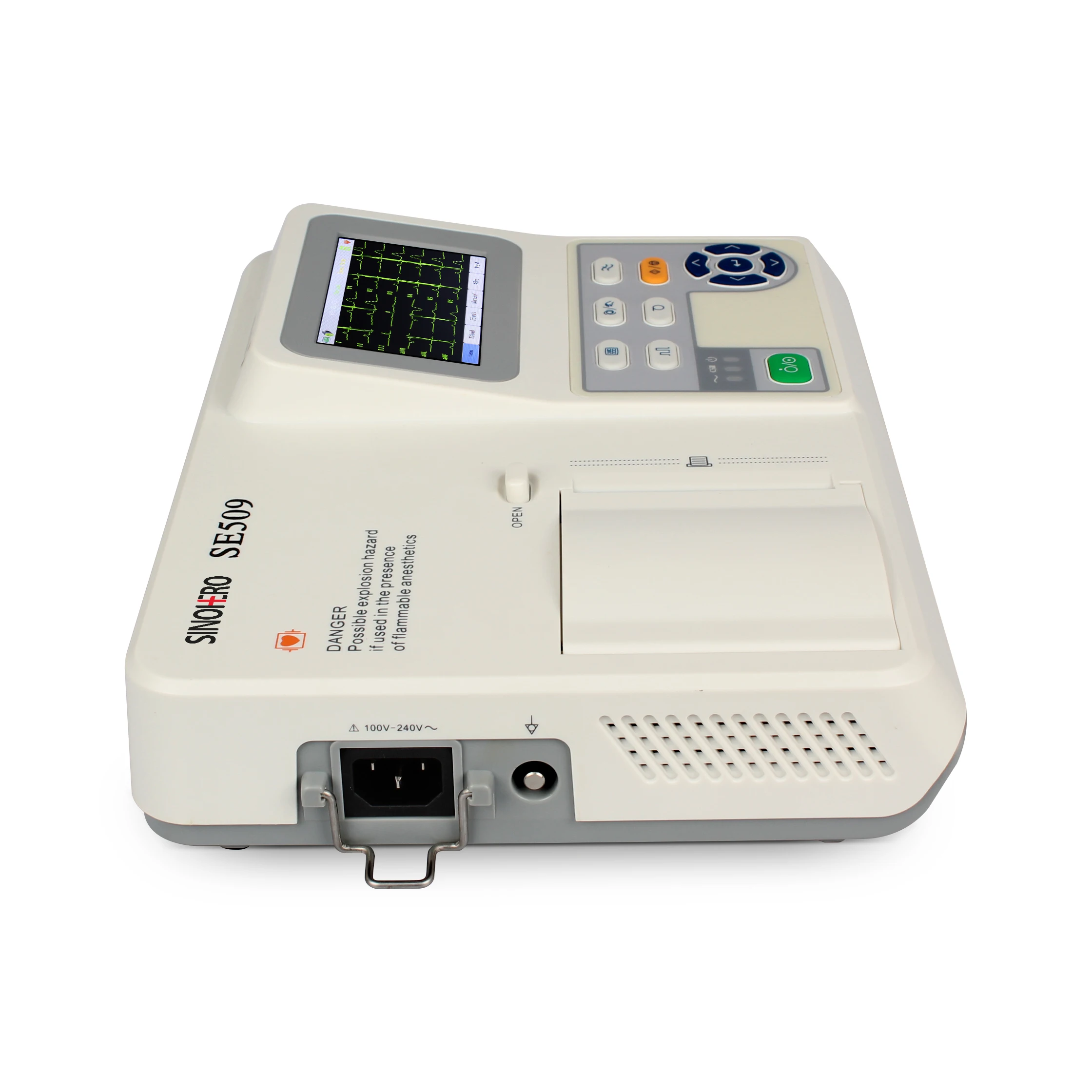 SE509 Electrocardiograph ECG Machine 3 Channels ECG EKG Machine with Printer and Paper and USB Software