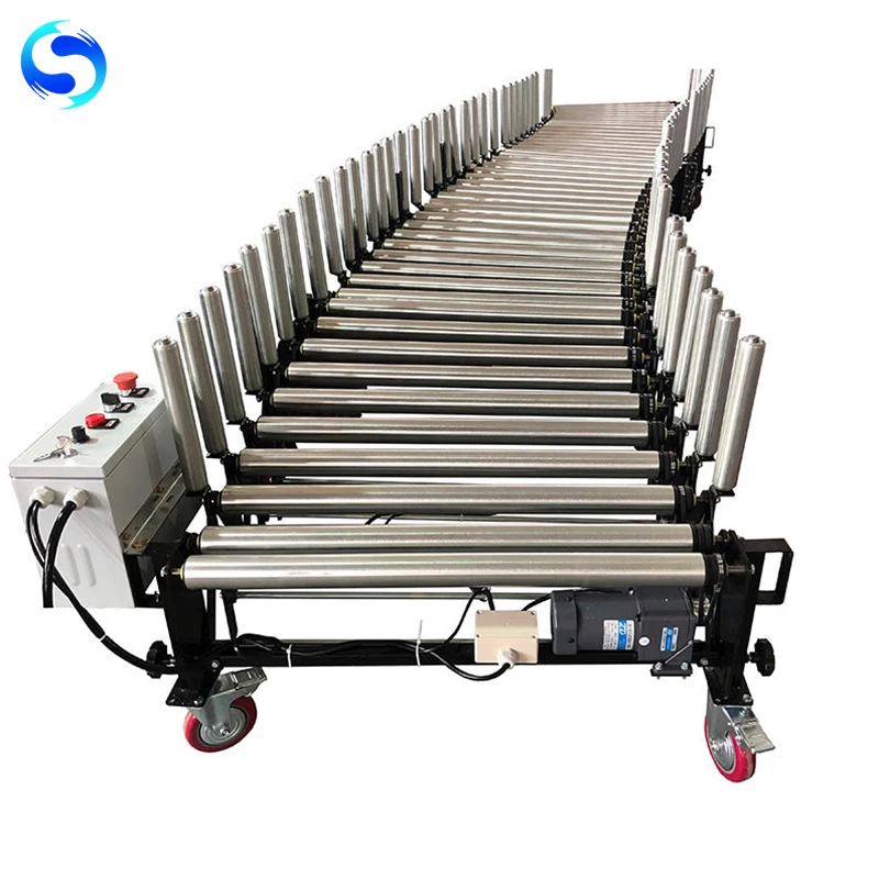 CVC Stainless Steel Heavy Duty Automatic Mobile Telescopic Conveyor Roller