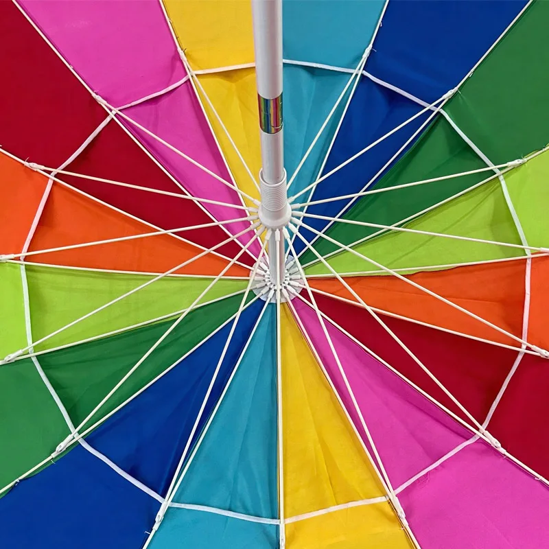 48inch 16 Ribs Rainbow Big Beach Umbrella/ Outdoor Umbrella