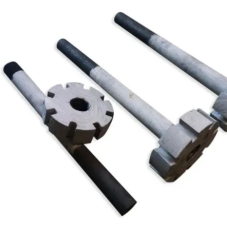 China Manufacturer Customized Graphite Impeller And Shaft Molten Aluminum Degassing Anti Oxidation Treatment Graphite Rotor