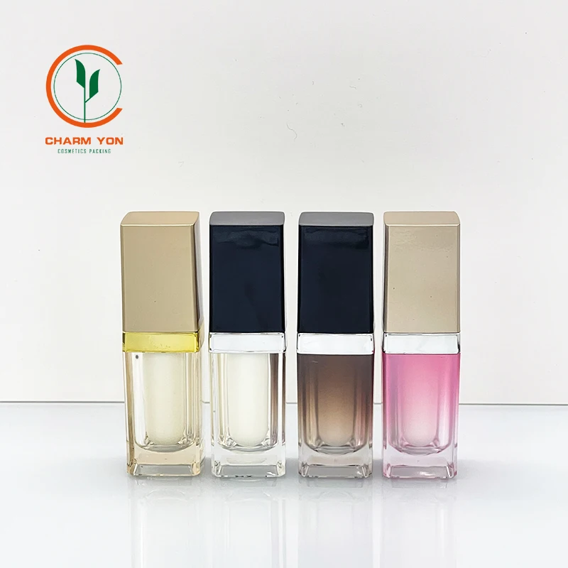 Luxury square Acrylic Jars Plastic Jars Lids Storage Jars Silver 50ml 30ml Customized Logo with Pump lotion cosmetic bottle