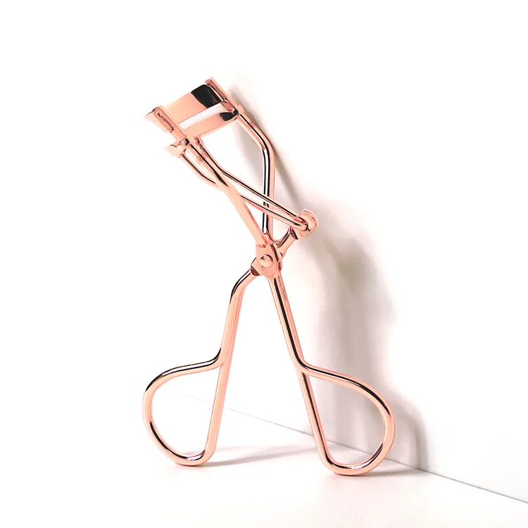Custom New Eye Makeup Tool Mini Portable Eyelash Curler Rose Gold Eye Lash Clip False Eyelashes Curler With Comfort Grip
