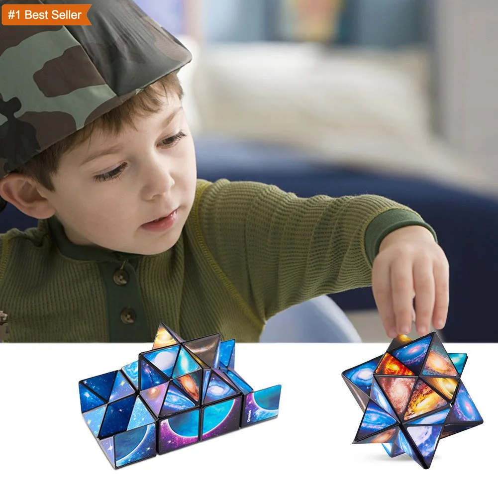 Marine Animal Cube Anti-stress Toys Folding Start Sorting Toy Puzzle Cube Kids Colorful Sticker Magnetism Cube Puzzle Fidget Toy