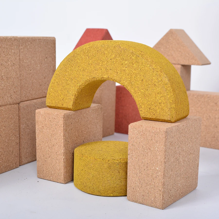 Children Kindergarten Montessori Teaching Educational Toys Wooden 48Pcs Cork Blocks For Kids