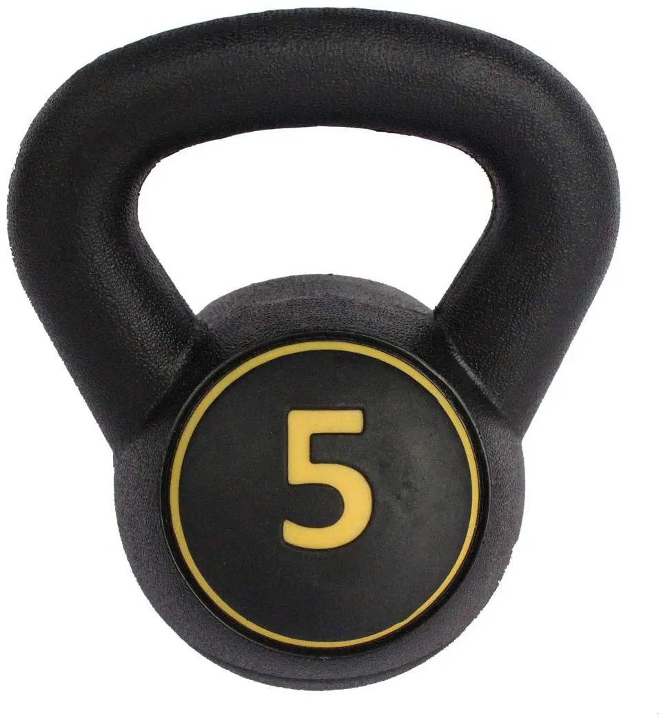HaoKang Kettlebell Vinyl Coated Cement Kettlebell.Combination of Three Weights in 5lb.10lb.15lb for Body Exercise