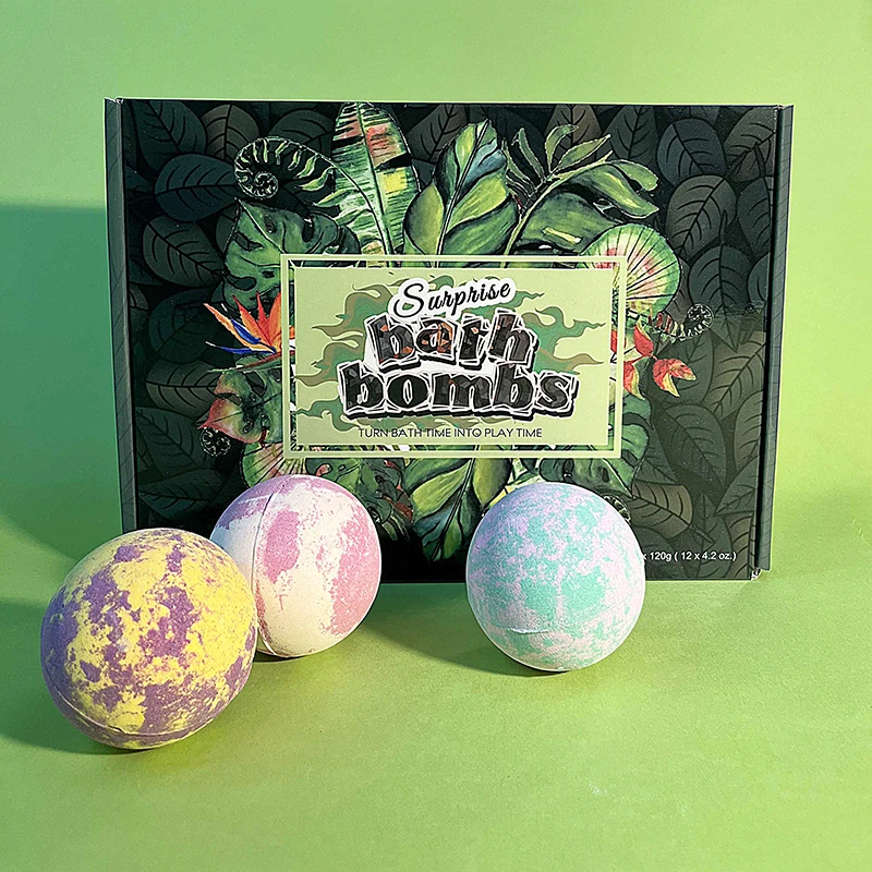 Private Label Customized Kids Fun Natural Bathbomb Organic Vegan 6 Pack Bubble Bath Bombs Balls Surprise With Toys Inside