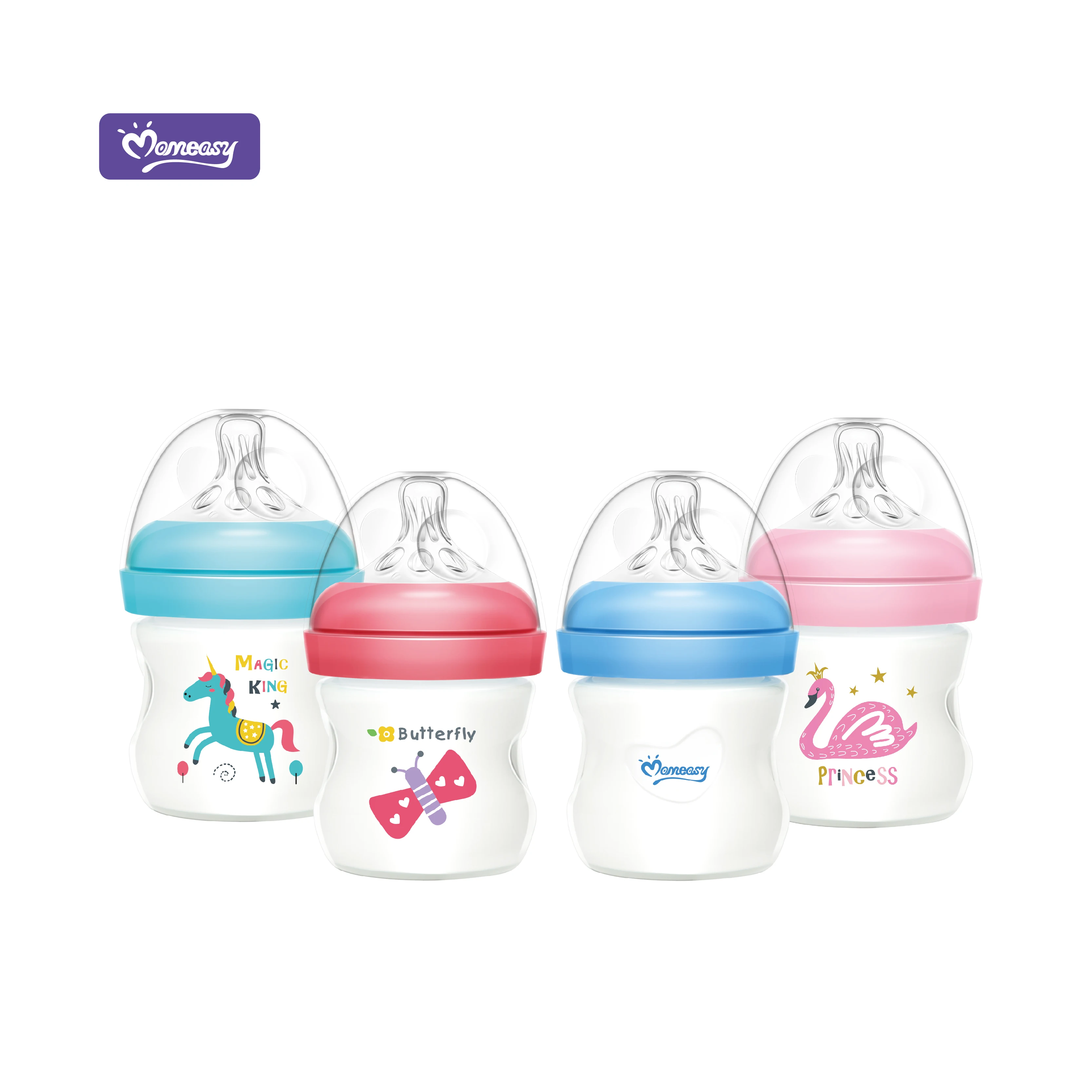 Momeasy Baby 120ml/4oz Wide Neck PP Feeding Bottle MOQ One Carton Factory Directly Supply