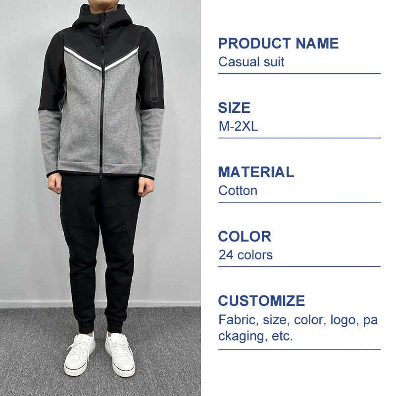Men Sweat Suits Factory Bluk Wholesale Customized Printing Brand Logo Hoodies Pants Two Piece Sets Man Sweatsuits Track Suits