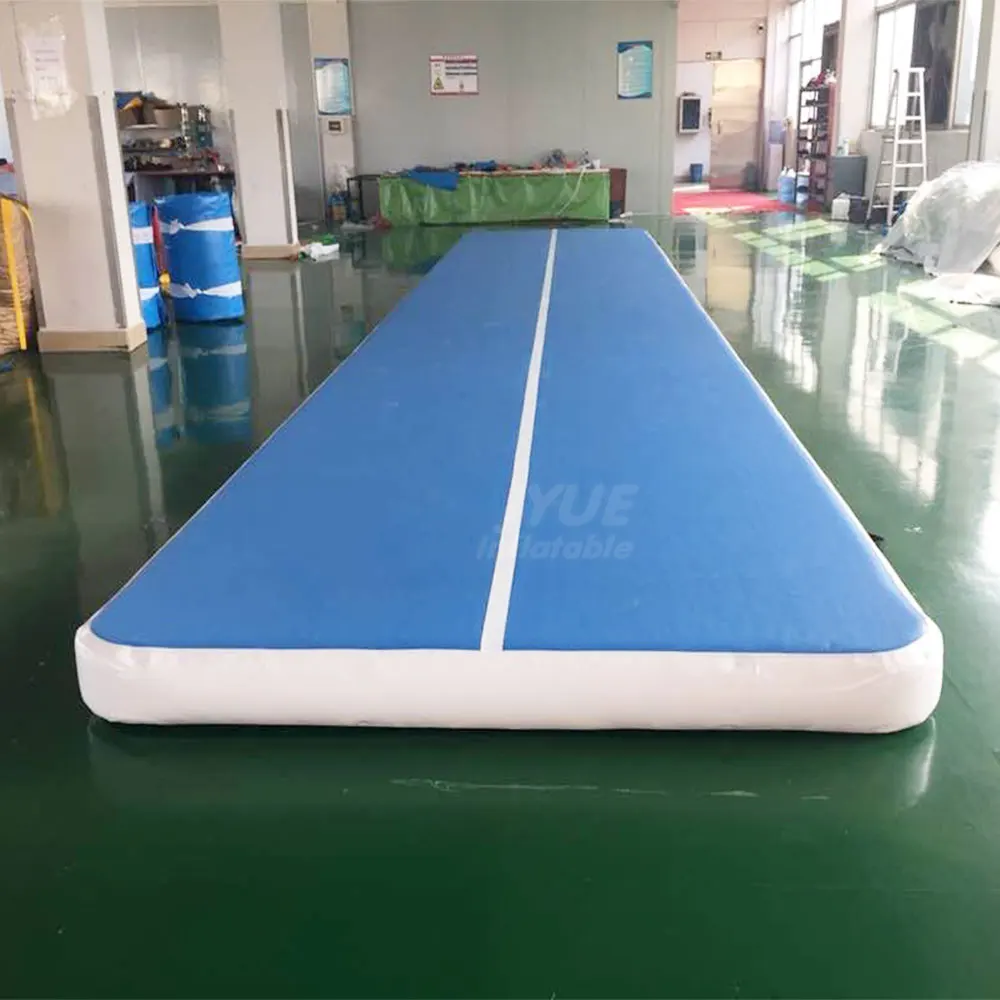 Factory Price Hand Made 3m 4m 5m 6m 8m 10m Water Floating Inflatable Gym Mat Blue Air Track Gymnastics With Air Pump For Sale