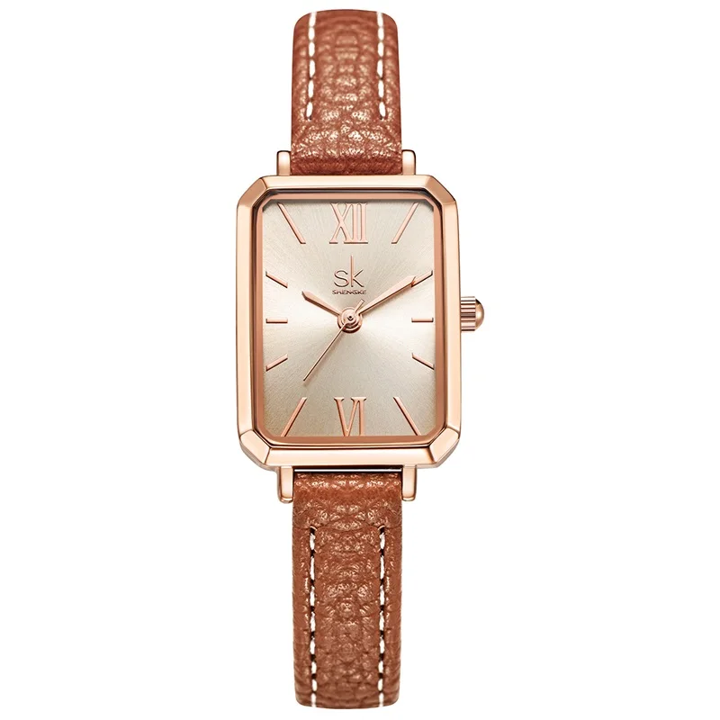 SHENGKE Brand quality Luxury lady watches leather wristwatches women time display Fashion&Casual Watch