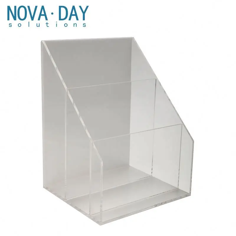 Clear Table A4 Size Plastic Desk Books Organizers Acrylic Brochure Magazines Display Holder