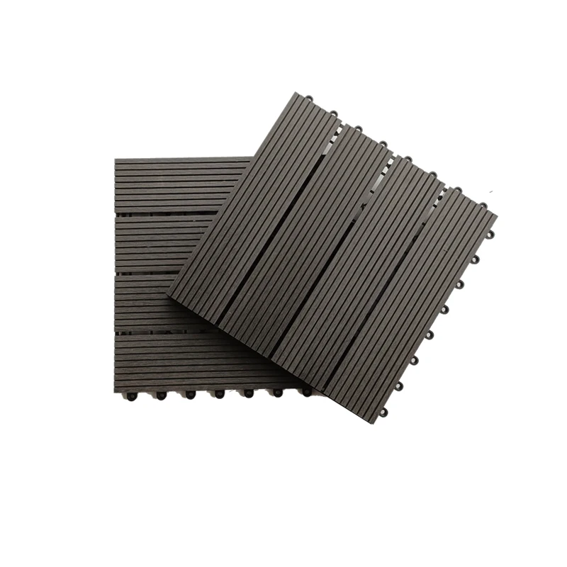 300x300mm Composite WPC Decking Tiles DIY Interlocking Tiles for Outdoor Patio Asian Design Style