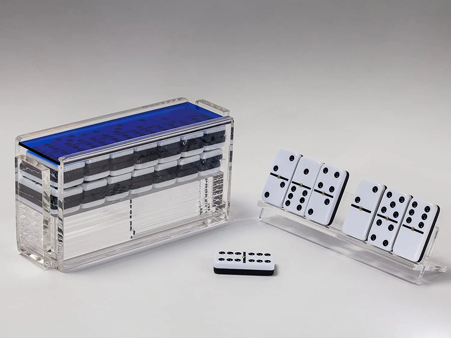 Acrylic Luxury Muggins (All Fives) European Dominoes Jogo De Domino Acrilico ProTournament Size Domino Whist Game