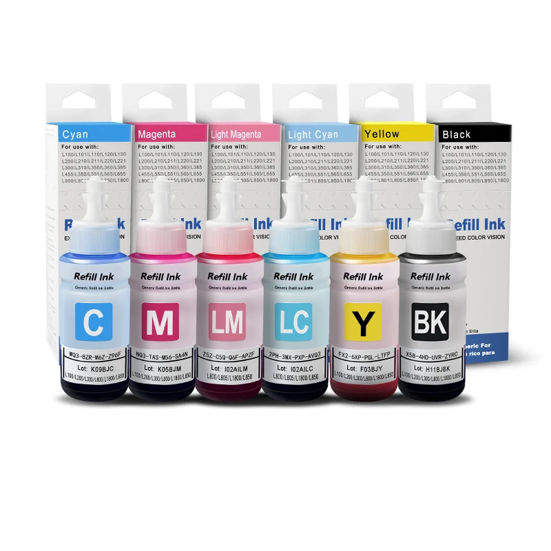 Ocbestjet 6 Color T6731 664 805 673 Impresoras Tinta Para Refill Dye Ink For Epson L850 L310 L805 L360 L363 L365 Printer