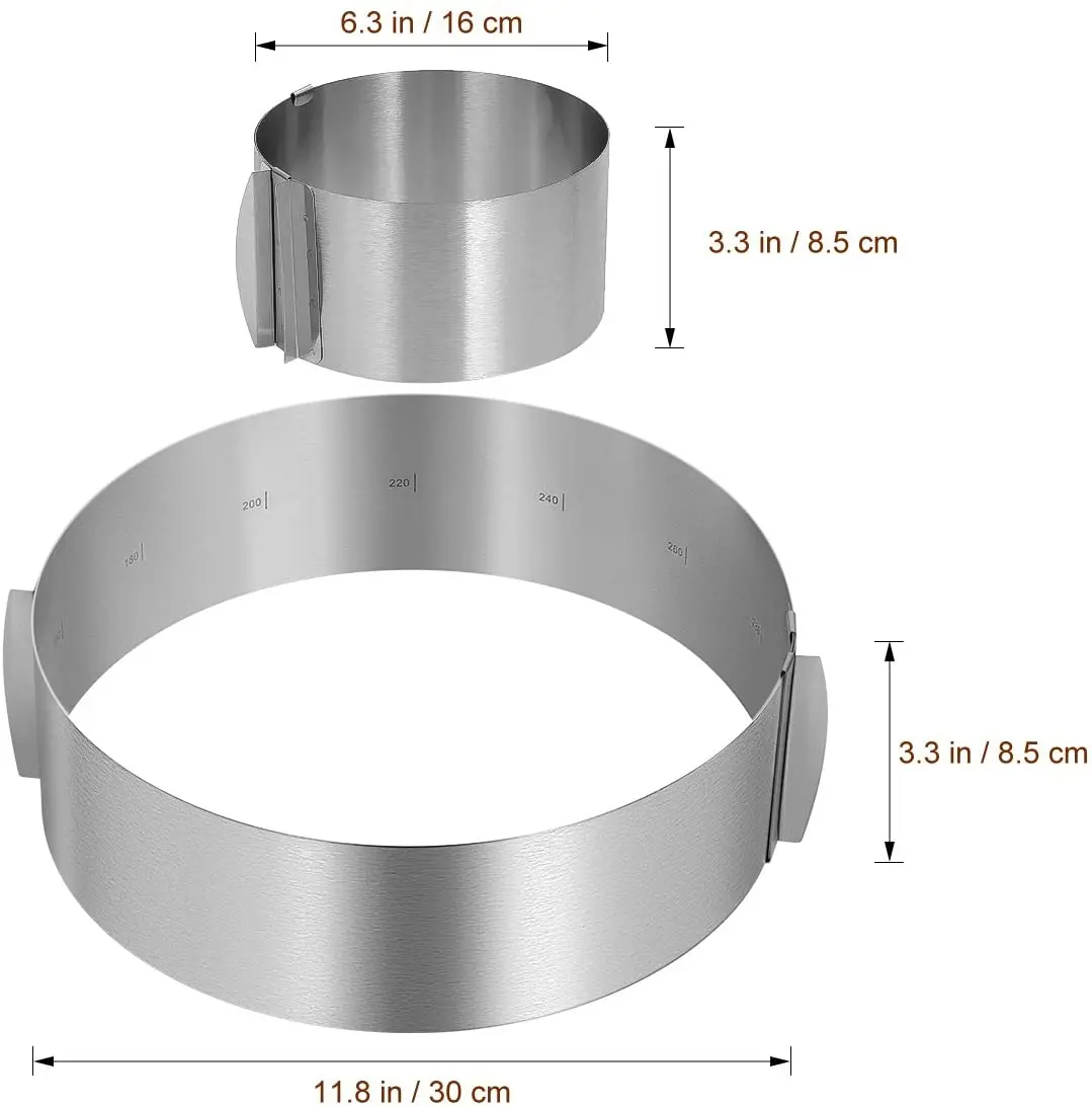 
High-quality Adjustable stainless steel bakeware cake layered slicer mousse cake circle 