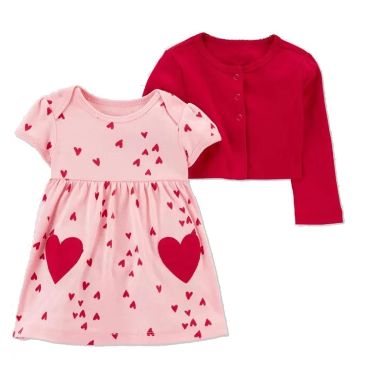 Custom Autumn Long Sleeved Baby Romper Dress Clothing Set Baby Clothes Toddler Collar Sweet Baby Coat + Skirt Suit