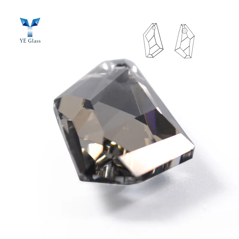 Crystal Jewelry Parts Necklace Pendant Transparent Prism Pendant