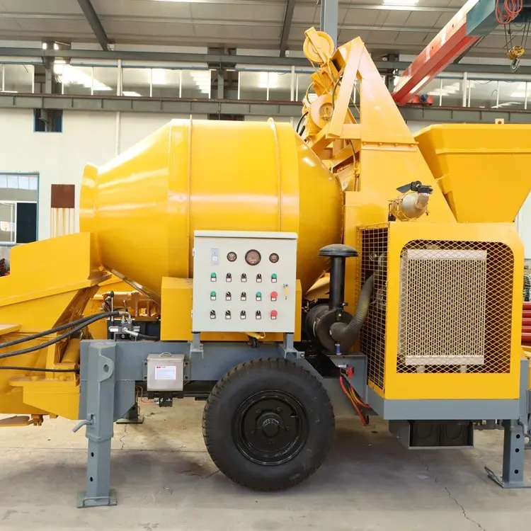 MINLE diesel cement mini concrete pump with mixer price/concrete mixer and pump for construction works