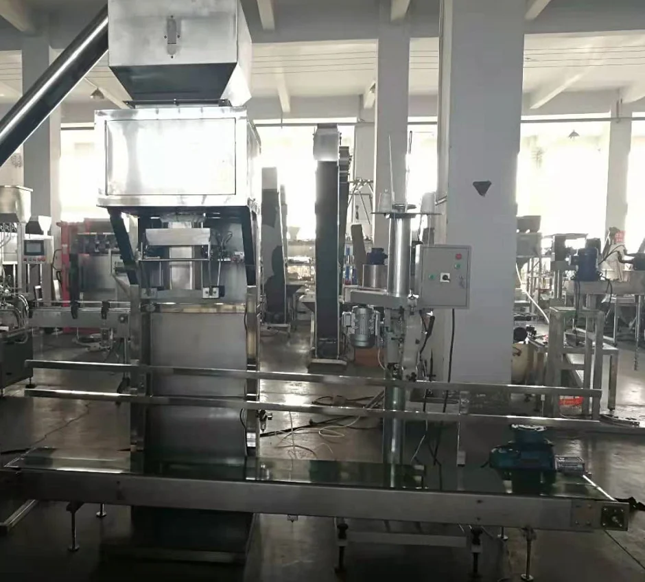 50Kg rice filling machine with grain elevating machine and bag sealing sewing machine to fill grain wheat corn
