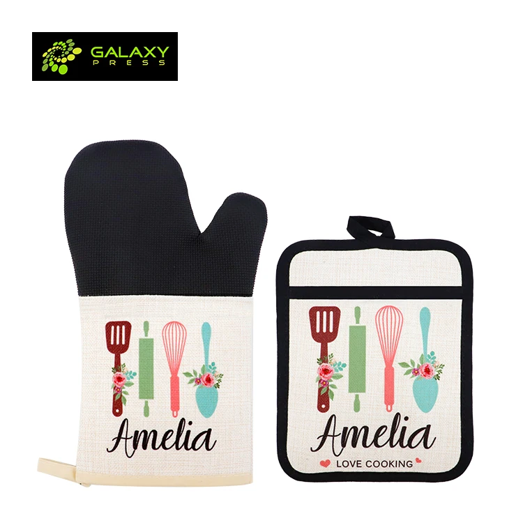 New Blank Kitchen Best Selling Oven Mitts Sublimation with Soft Cotton
