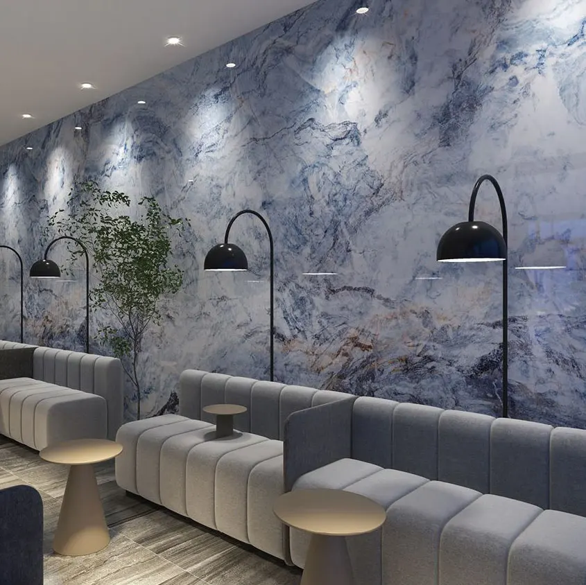 Pet Marble Continuous Texture Co-extruded Bamboo Charcoal Wood Veneer Wpc Wall Panel For Background Walls