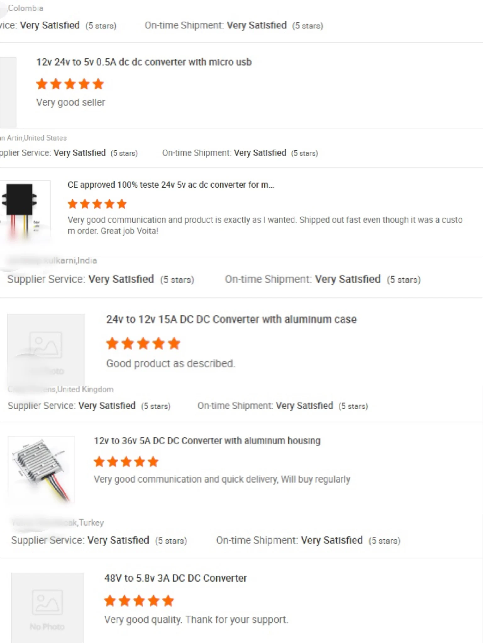 Praise from customer