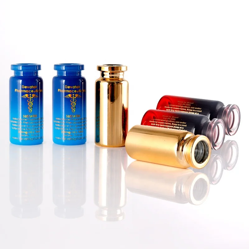 Custom 10ml Vials Electroplated Glass Vial With Flip Top Cap Glass Bottle for injection