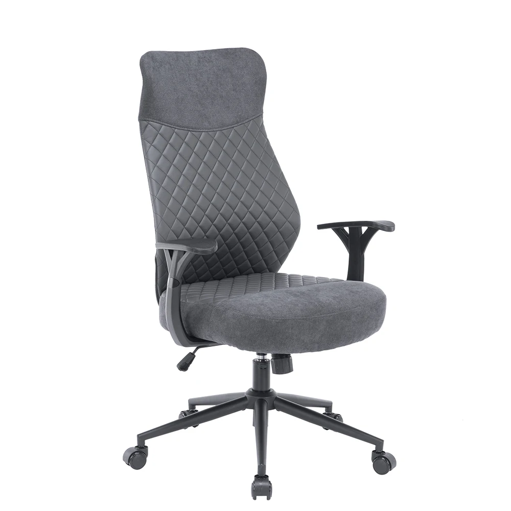 Wholesale revolving staff  chair 360 degree swivel executive chair Grey  ergonomic design office chair use linen  fiber