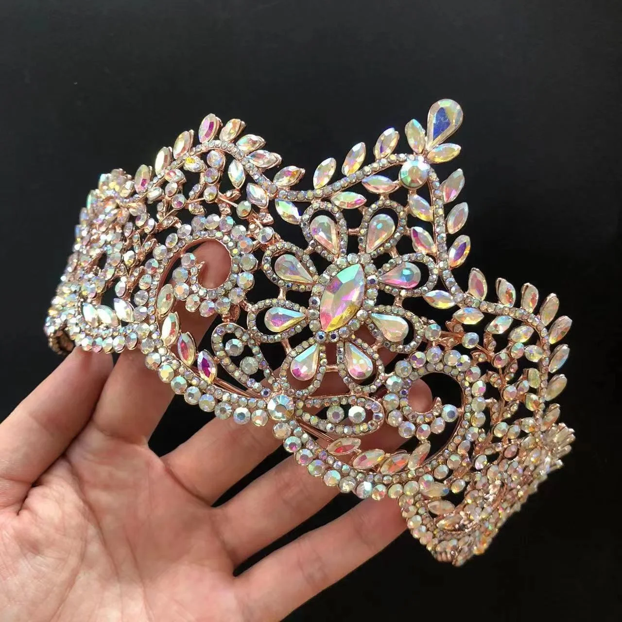 Луоксин на заказ большие свадебные аксессуары для волос свадебная тиара корона