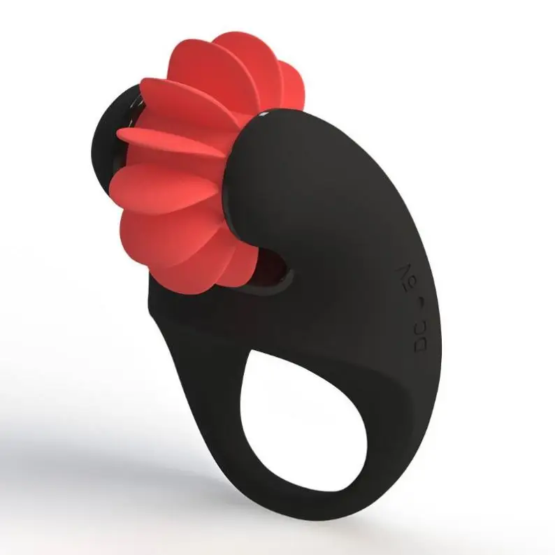 Delayed ejaculation strong vibrating fan tongue clitoris stimulate massage cock ring with vibrator