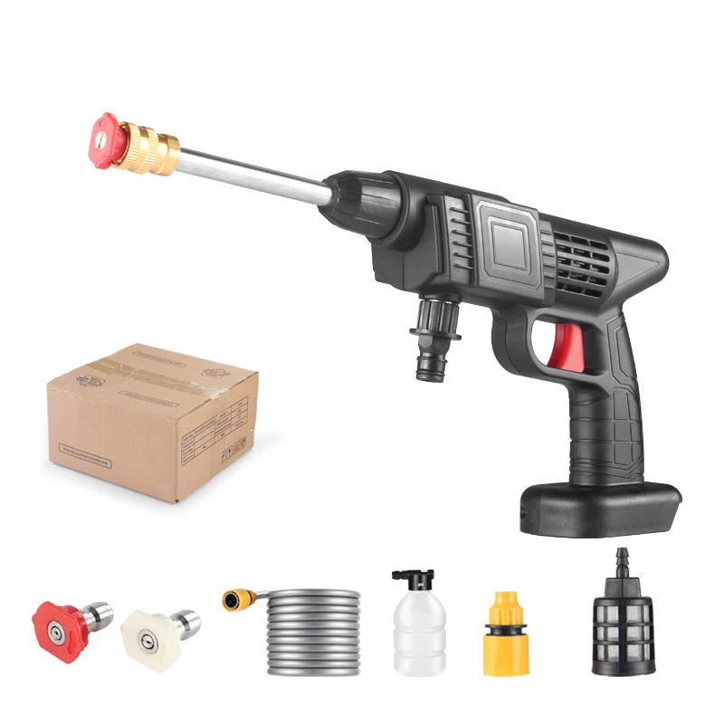 Portable lithium battery household electric high pressure car wash gun wireless car wash watering garden tool set